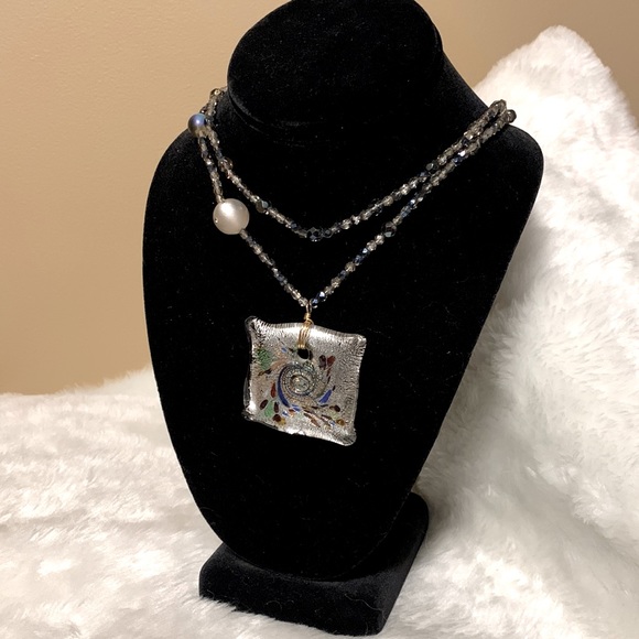 💝MURANO Glass Italian Necklace Venetian Glass Necklace - Picture 2 of 6